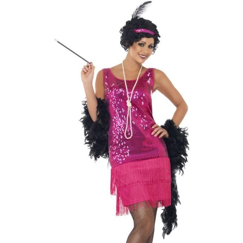 Funtime Flapper Costume - UK Dress 8-10 Womens Pink