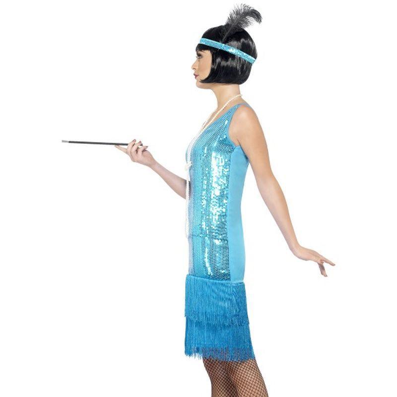 Flirty Flapper Costume Adult Blue Womens