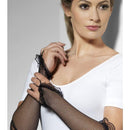 Fingerless Fishnet Gloves Black - One Size Womens Black
