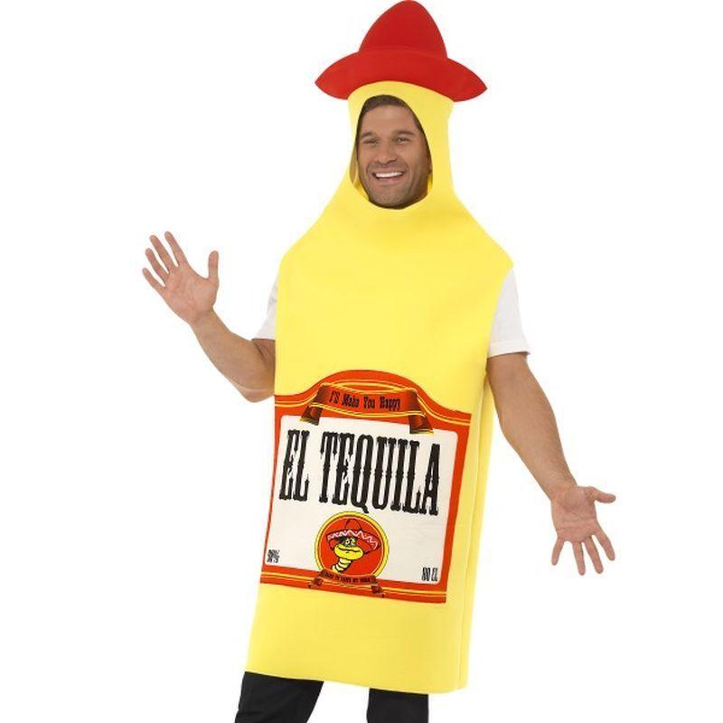 Tequila Bottle Costume - One Size Mens Yellow