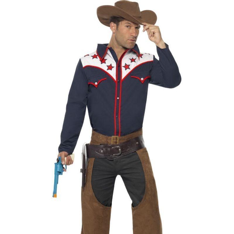 Rodeo Cowboy Costume - Medium Mens Blue/Brown