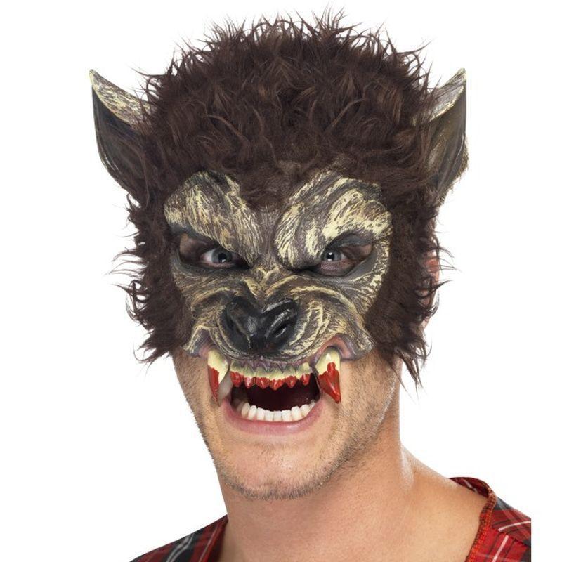 Werewolf Half Face Mask - One Size Mens Brown