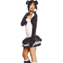 Fever Panda Costume Tutu Dress Jacket Boot Covers Adult White Black Set