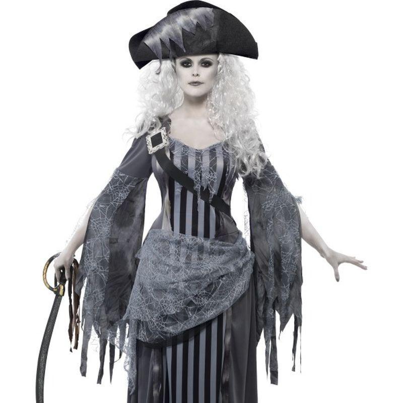 Ghost Ship Princess Costume - UK Dress 8-10 Womens Grey/Black