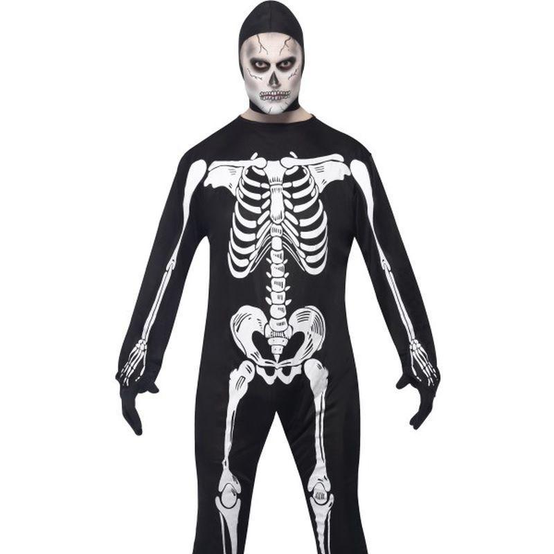 Skeleton Jumpsuit Costume - Medium Mens Black/White