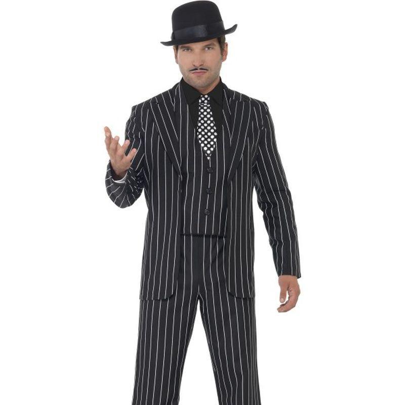 Vintage Gangster Boss Costume - XL Mens Black/White