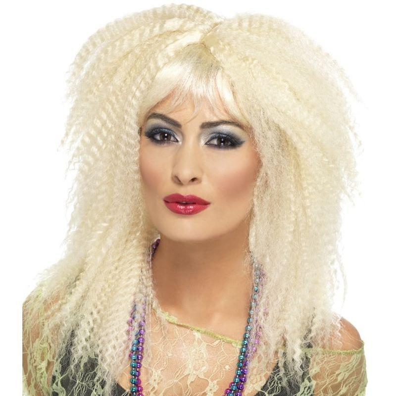 80s Trademark Crimp Wig - One Size Womens Blonde