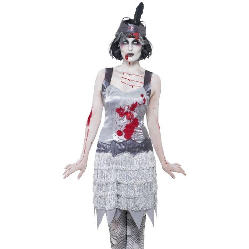 Zombie Flapper Dress Costume - UK Dress 16-18 Womens Grey
