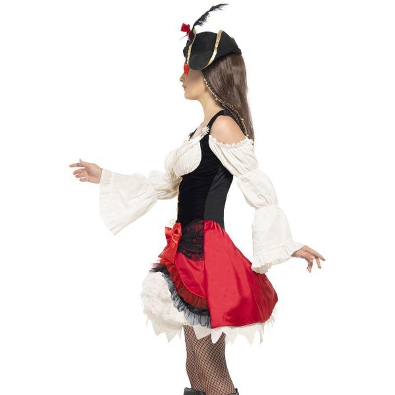 Glamorous Lady Pirate Costume Adult White Red Womens -2