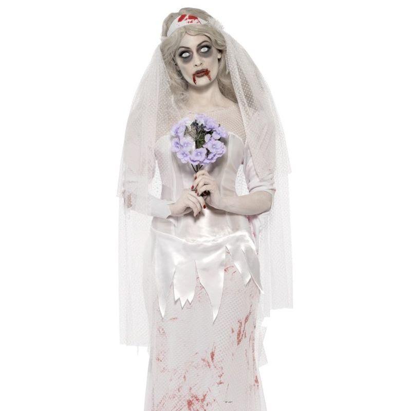 Till Death Do Us Part Zombie Bride Costume - UK Dress 8-10 Womens White