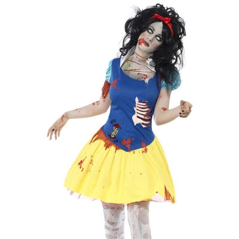 Zombie Snow Fright Costume - UK Dress 8-10 Womens Blue/Yellow