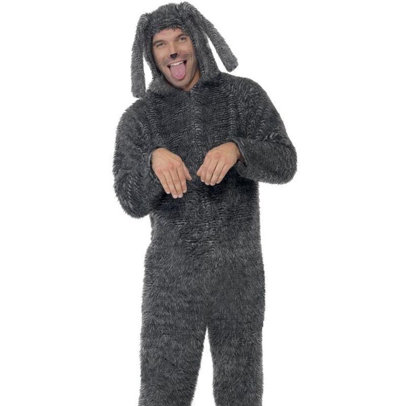 Fluffy Dog Costume - Medium Mens Grey