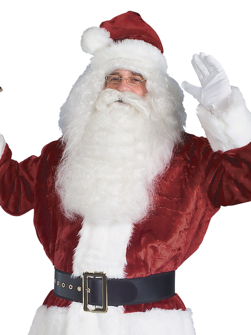 Santa Claus Crimson Plush Costume Adult Mens Red