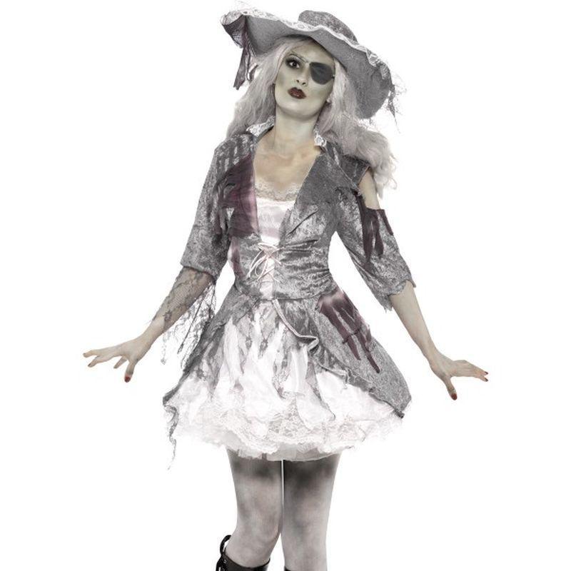 Ghost Ship Pirate Treasure - UK Dress 8-10 Womens White/Silver