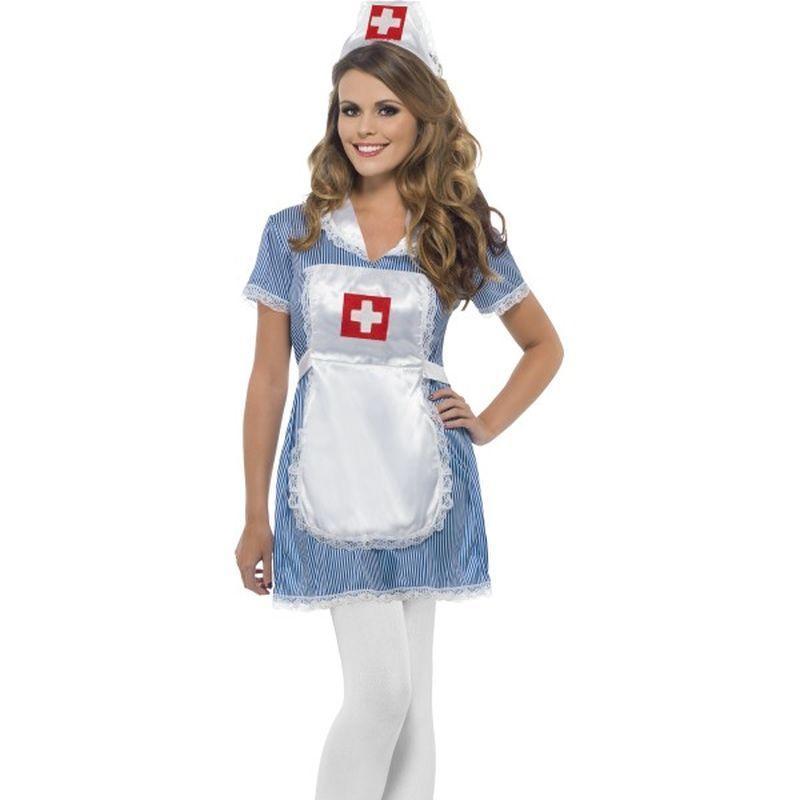 Nurse Naughty Costume - UK Dress 8-10 Womens Blue/White