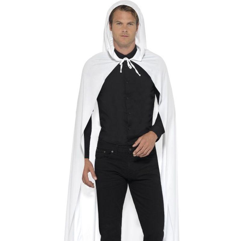 Hooded Cape Adult White Mens -1