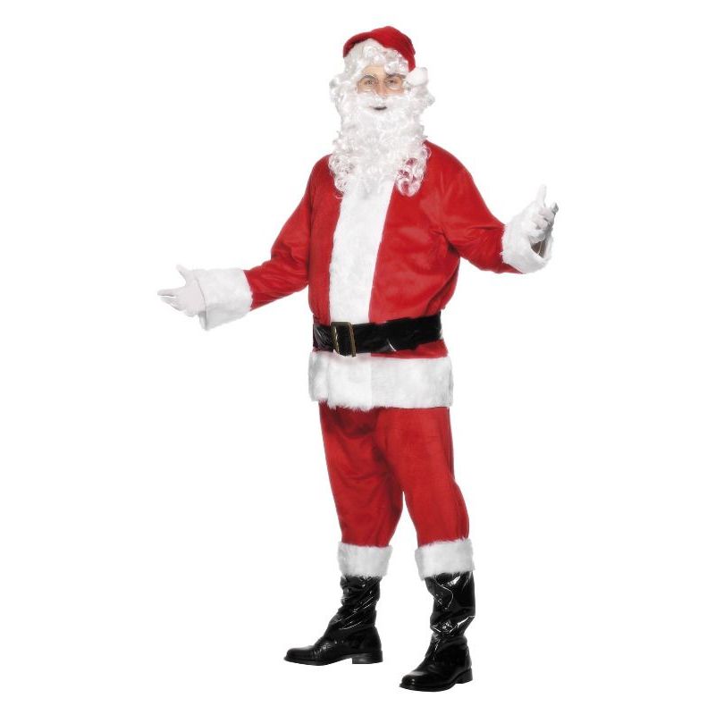 Deluxe Santa Costume Adult Red White Mens