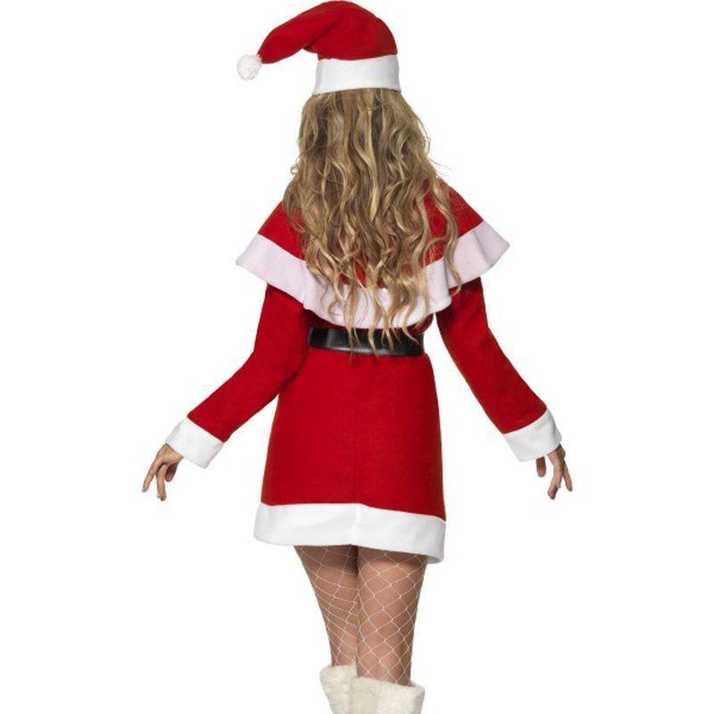 Miss Santa Fleece Costume Adult Red White Womens