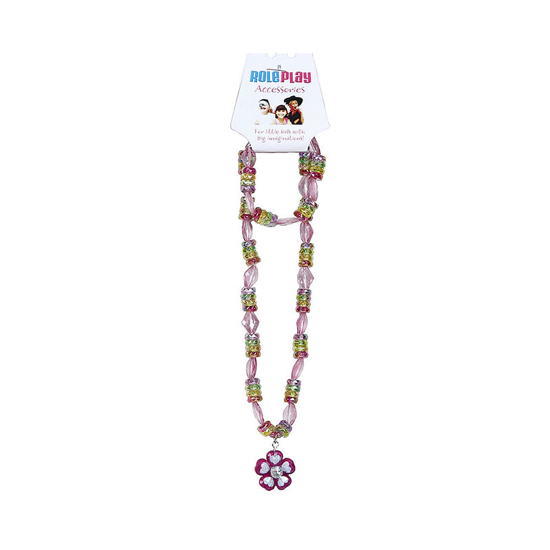 Beaded Necklace Bracelet Childs Unisex Pink