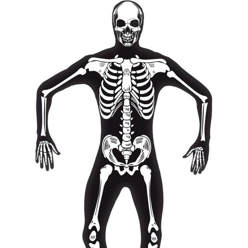 Skeleton Glow in the Dark Second Skin Costume - Small Mens Black/White