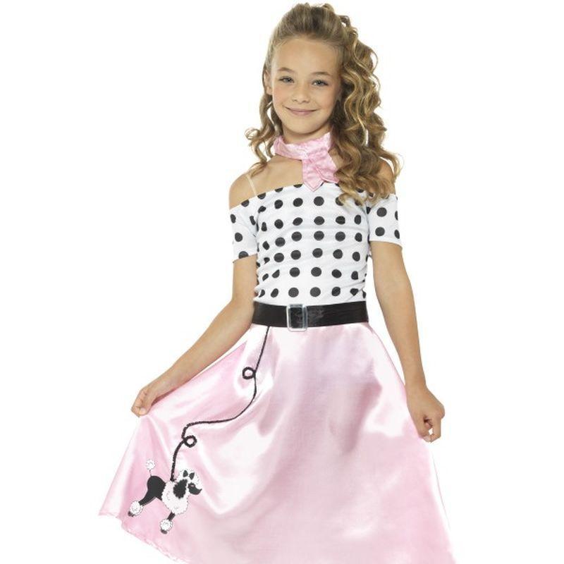 50s Poodle Girl Costume Kids Pink Girls -1