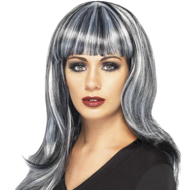 Sinister Siren Wig - One Size Womens Black/Silver