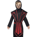 Ninja Costume, Child - Medium Age 7-9 Boys Black/Red