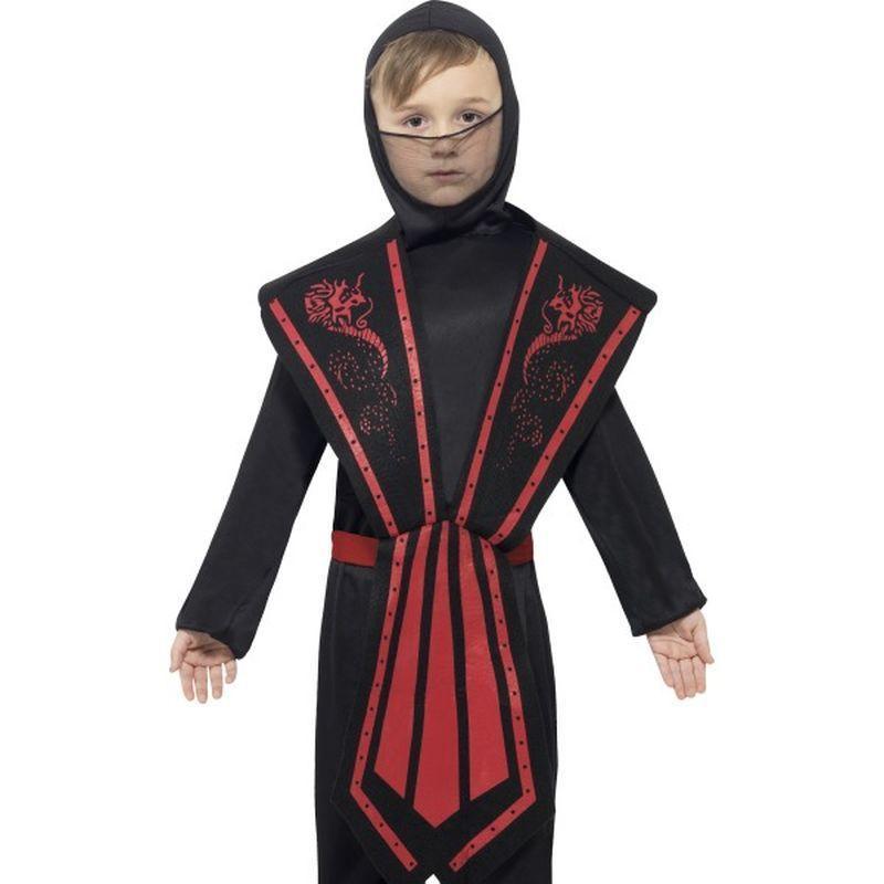 Ninja Costume, Child - Medium Age 7-9 Boys Black/Red