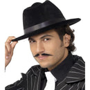 Gangster Hat Black Velour - One Size