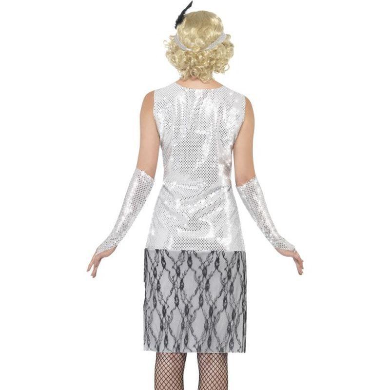 Flapper Costume Adult Silver Womens -2