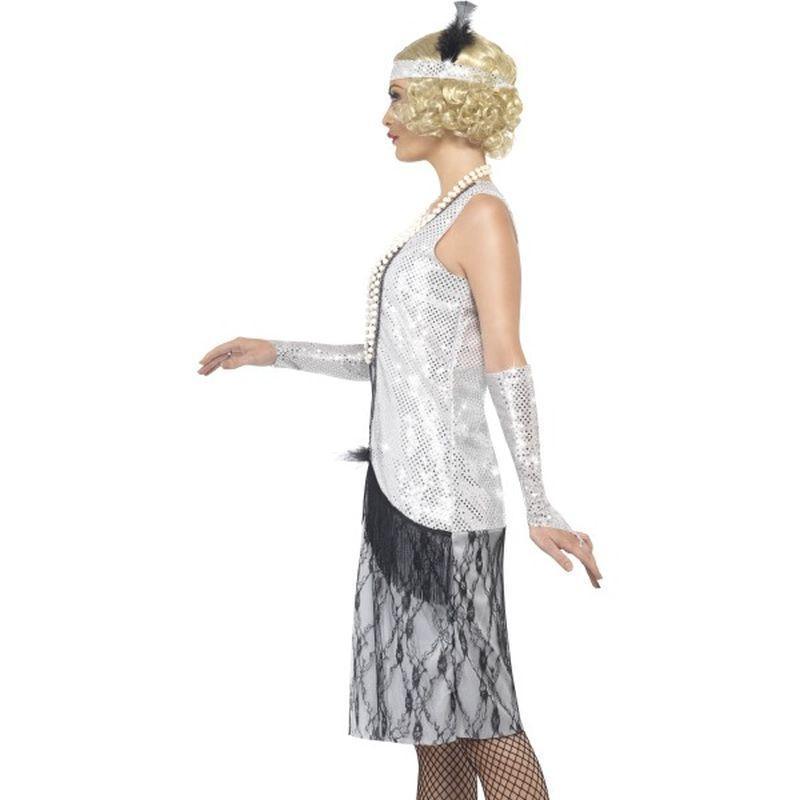 Flapper Costume Adult Silver Womens -3