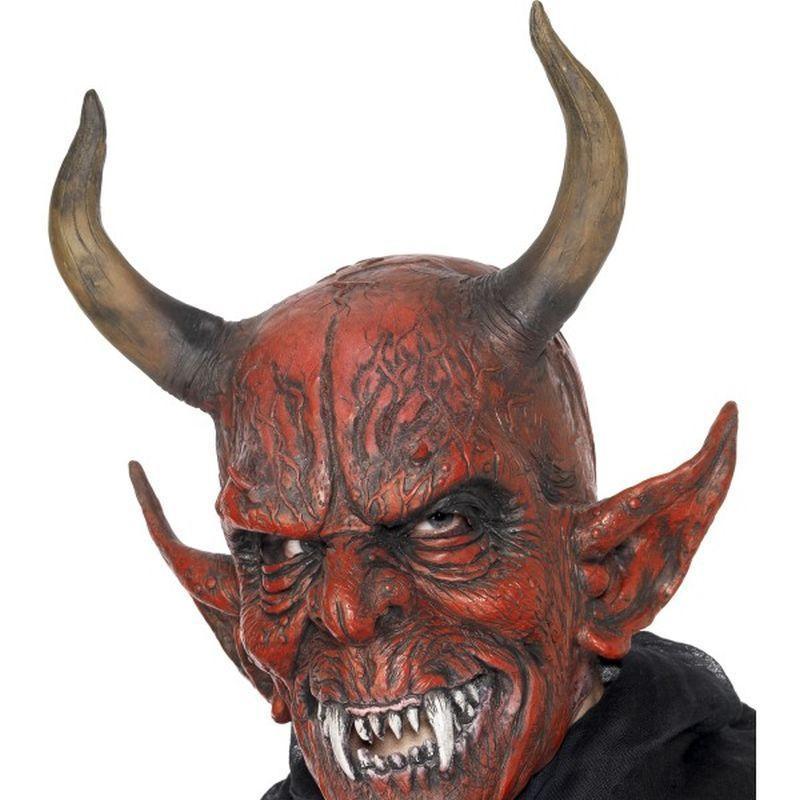 Devil Demon Mask - One Size Mens Red/Bone