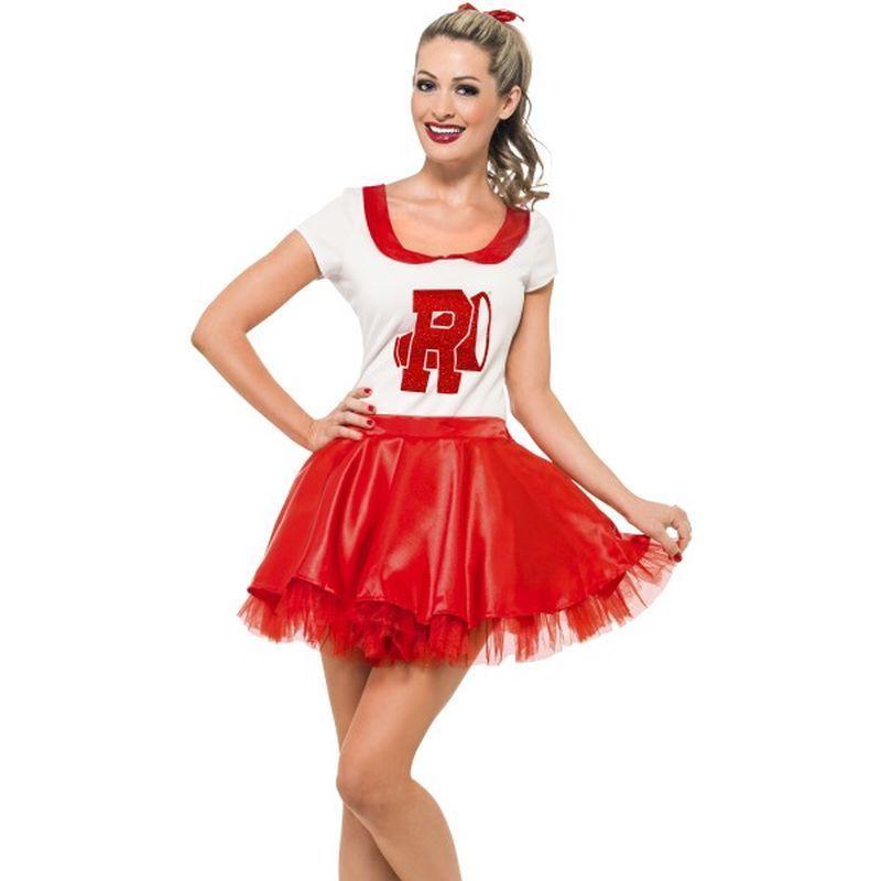 Sandy Cheerleader Costume - UK Dress 8-10 Womens White/Red