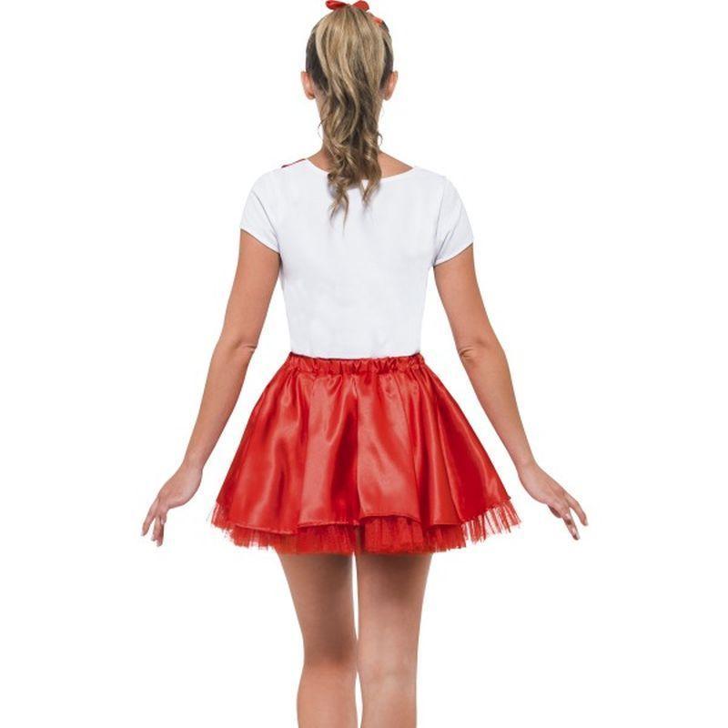 Sandy Cheerleader Costume Adult White Red Womens