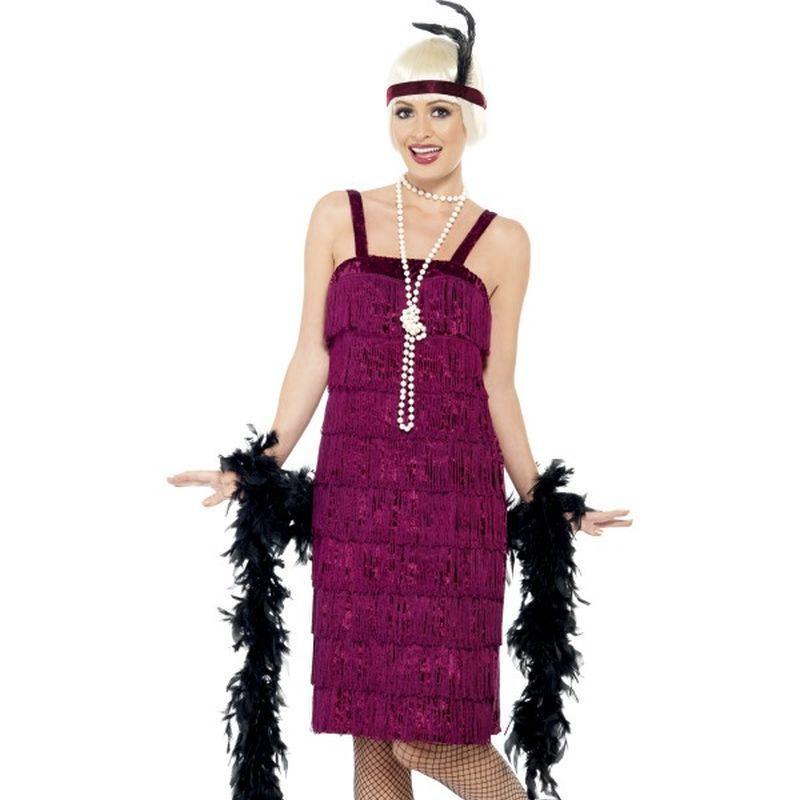 Jazz Flapper Costume - UK Dress 8-10 Womens Pink