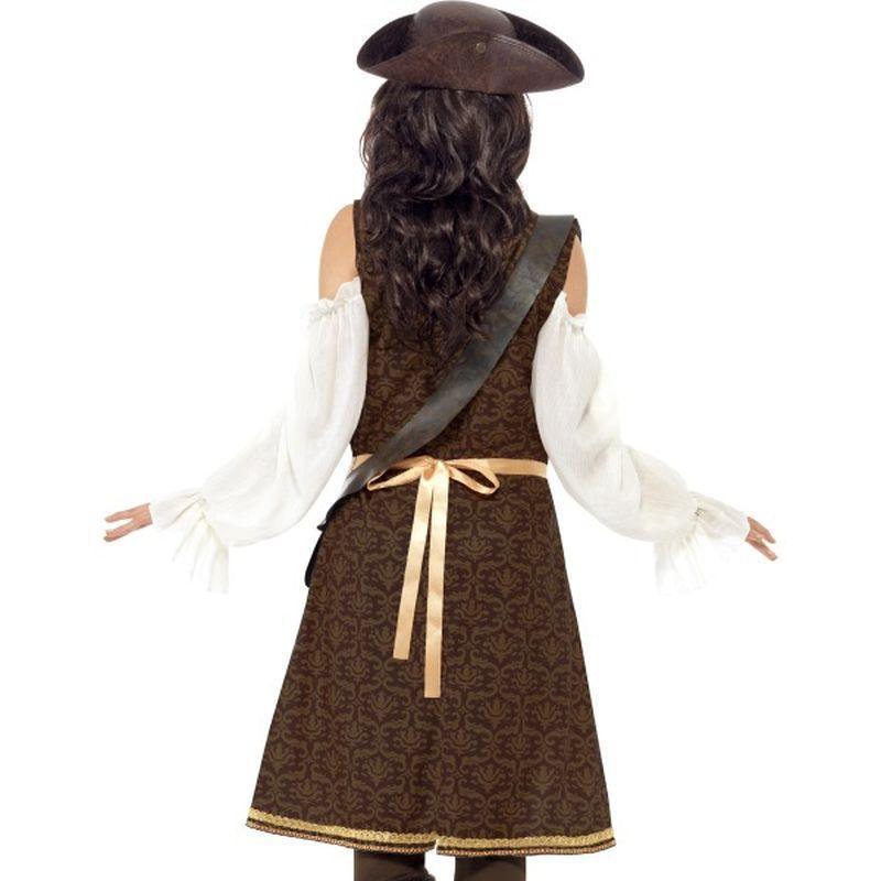 High Seas Pirate Wench Costume Adult Brown White Womens