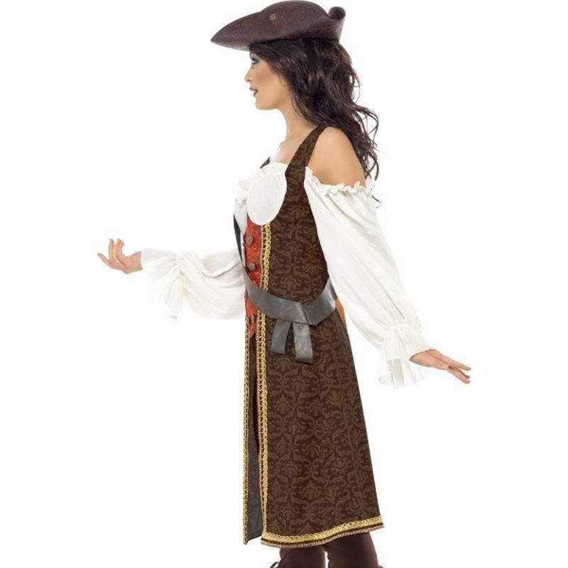 High Seas Pirate Wench Costume Adult Brown White Womens
