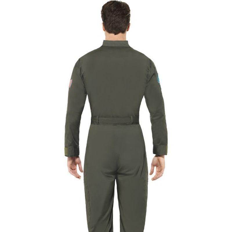 Top Gun Deluxe Male Costume Adult Green Jumpsuit Sunglasses Dog Tags