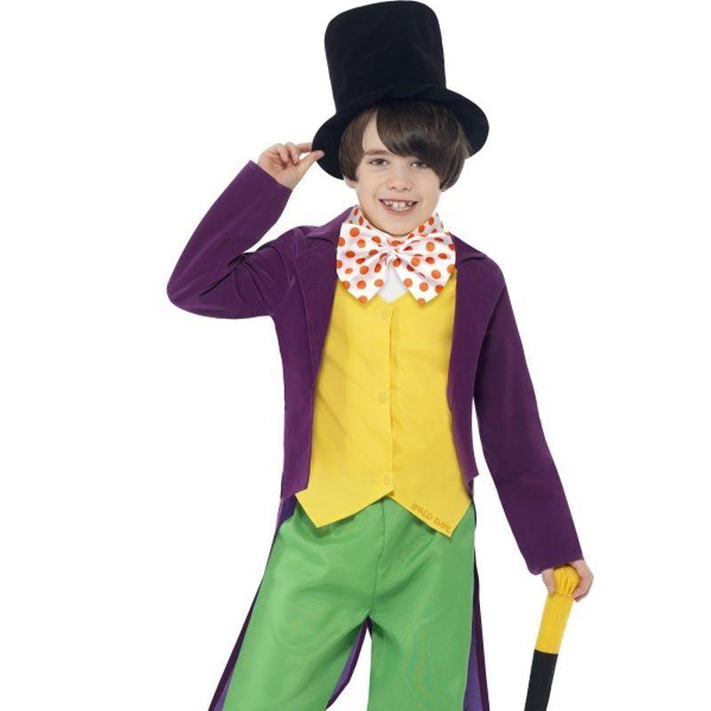 Roald Dahl Willy Wonka Costume - Medium Age 7-9 Boys Purple/Yellow/Green