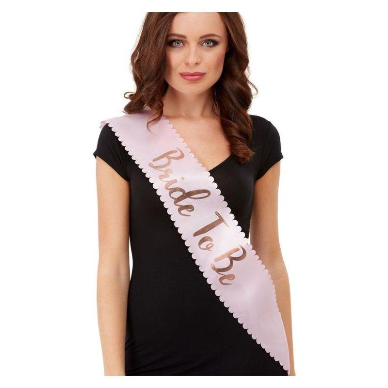 Bride To Be Sash Pink & Gold Womens