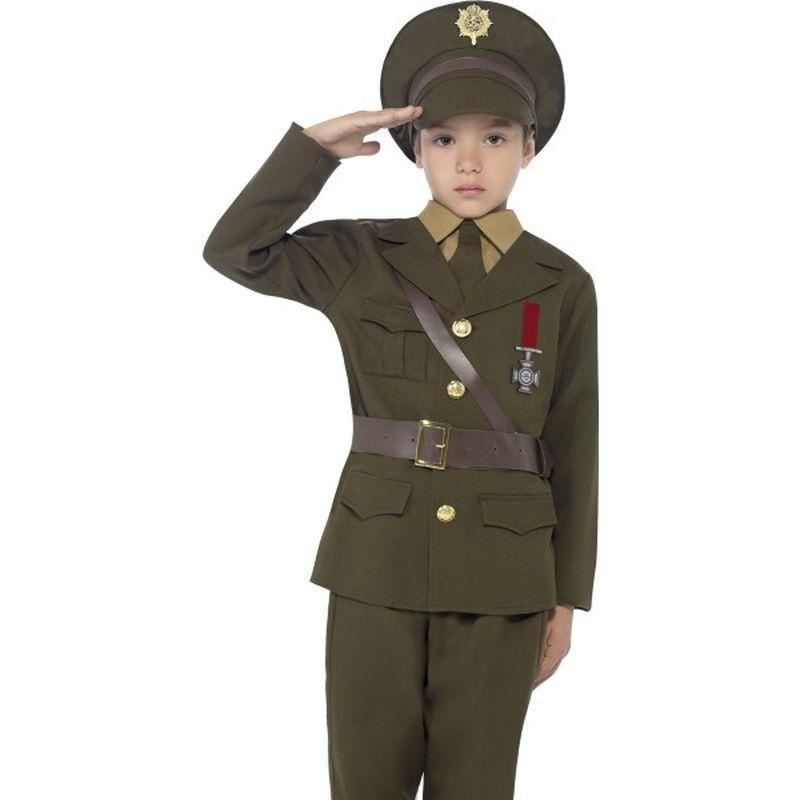 Army Officer Costume Kids Green Boys -1