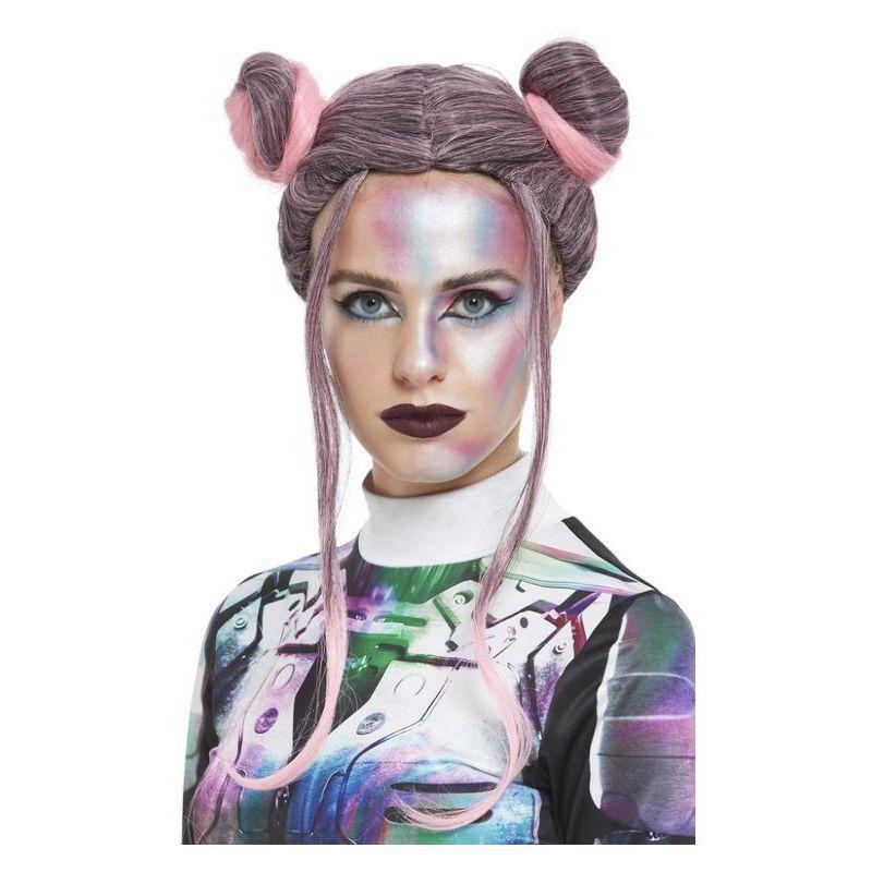 Space Buns Wig Black & Pink