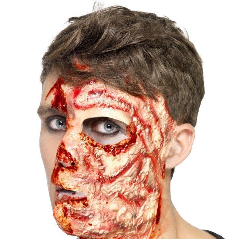 Burnt Face Scar Latex Adult Flesh Unisex Pink -1