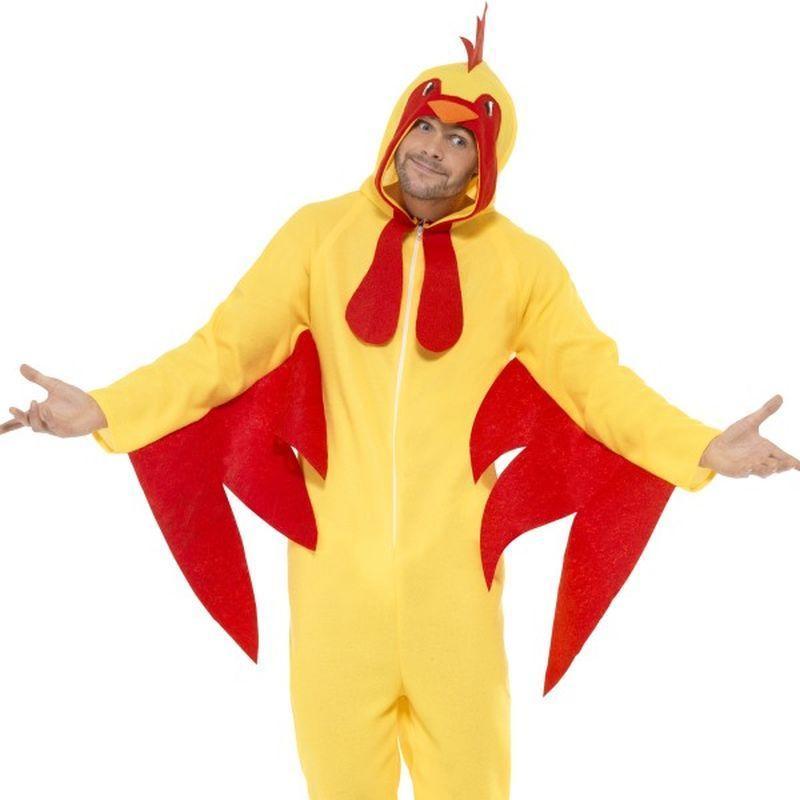 Chicken Costume - Chest 42"-44", Leg Inseam 33" Mens Yellow/Red