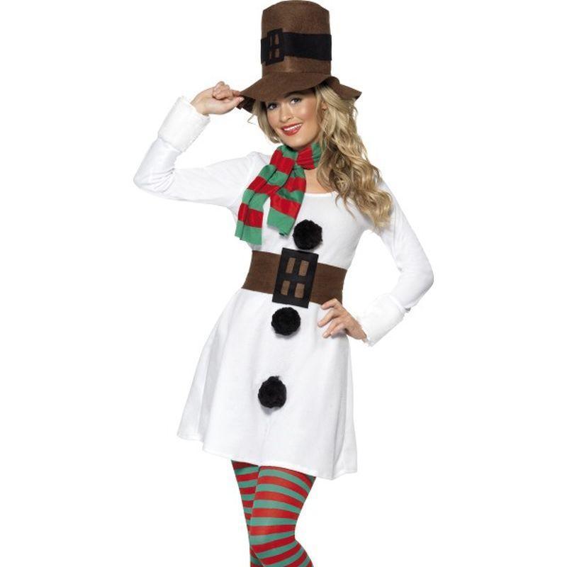 Miss Snowman Costume Adult White Brown Womens -1