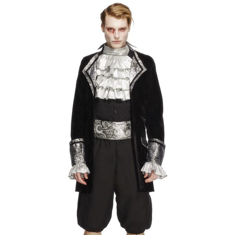Fever Male Baroque Vampire Costume - Medium Mens Black/Silver