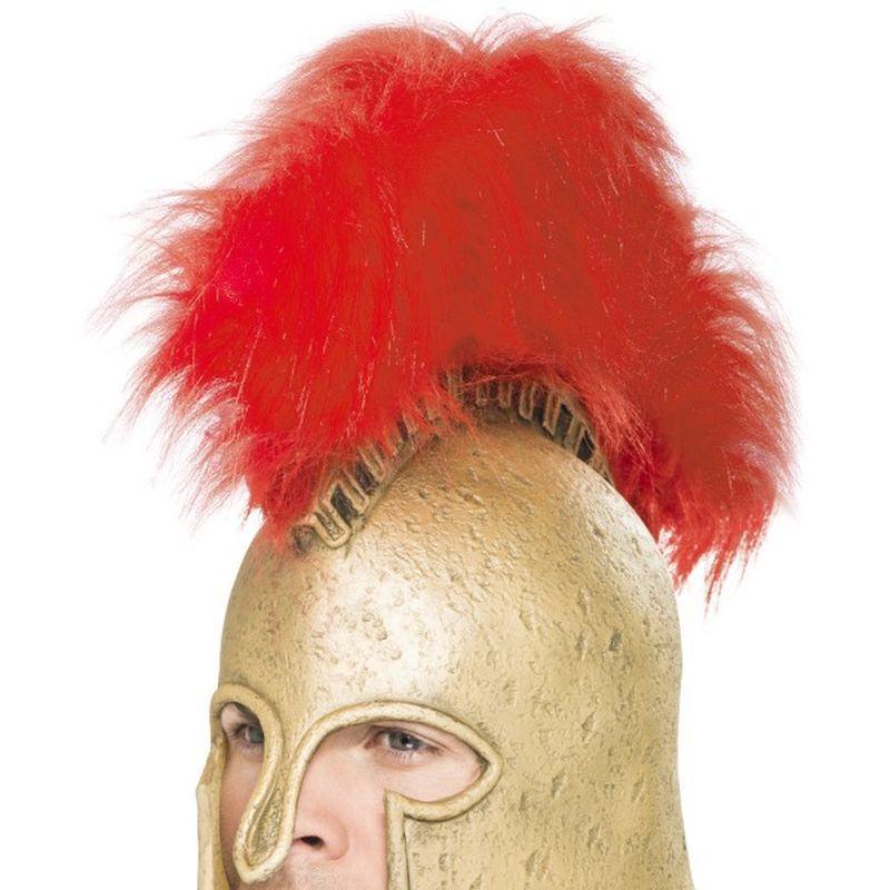 Roman Armour Helmet, Gold and Red - One Size Mens Gold/Red