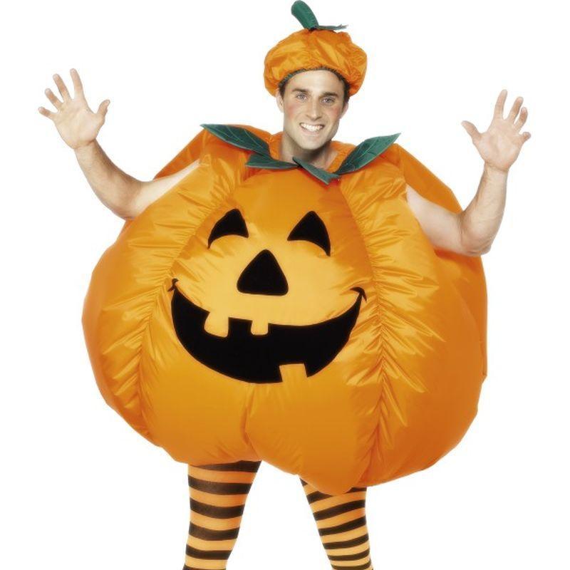 Pumpkin Costume, Adult - One Size Mens Orange/Black