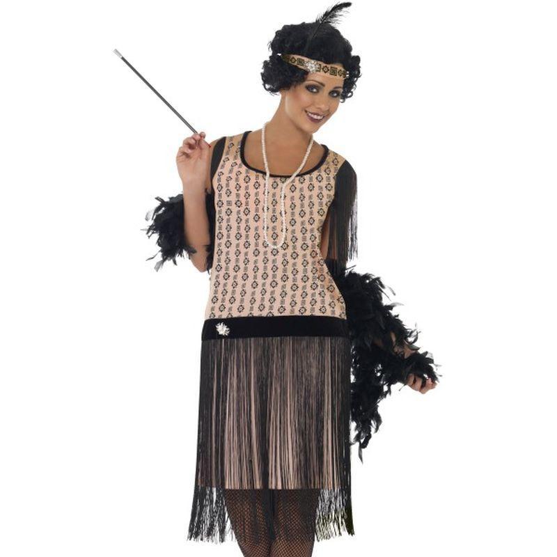 1920s Coco Flapper Costume - UK Dress 8-10 Womens Black