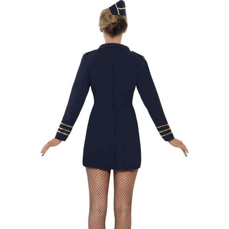 Flight Attendant Costume Adult Blue Womens -2